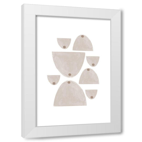 Soft Composition No3. White Modern Wood Framed Art Print by The Miuus Studio