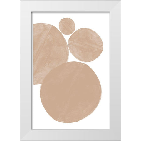 Soft Composition No5. White Modern Wood Framed Art Print by The Miuus Studio