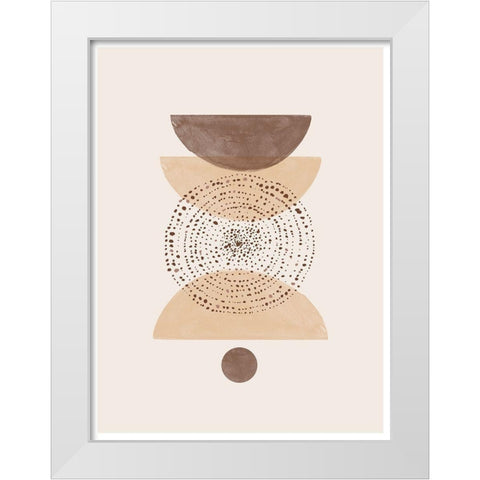 Boho No2. White Modern Wood Framed Art Print by The Miuus Studio