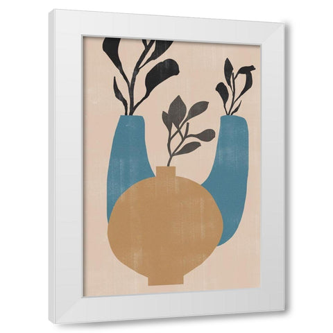 Vases No7. White Modern Wood Framed Art Print by The Miuus Studio