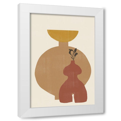 Vase No10. White Modern Wood Framed Art Print by The Miuus Studio