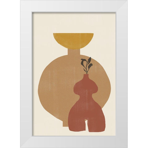 Vase No10. White Modern Wood Framed Art Print by The Miuus Studio
