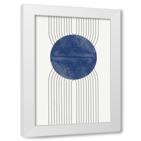 Blue Moon No1. White Modern Wood Framed Art Print by The Miuus Studio