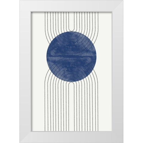 Blue Moon No1. White Modern Wood Framed Art Print by The Miuus Studio