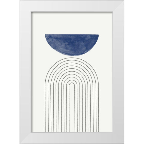 Blue Moon No3. White Modern Wood Framed Art Print by The Miuus Studio