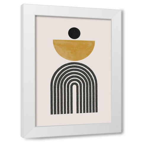 Mid Century No2. White Modern Wood Framed Art Print by The Miuus Studio
