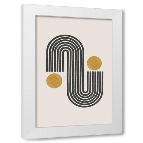 Mid Century No3. White Modern Wood Framed Art Print by The Miuus Studio