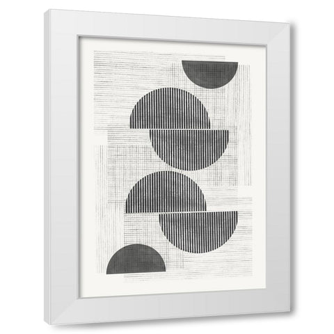 Retro Modern White Modern Wood Framed Art Print by The Miuus Studio