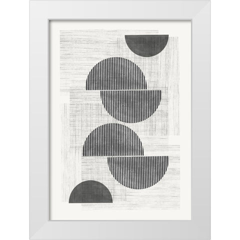 Retro Modern White Modern Wood Framed Art Print by The Miuus Studio