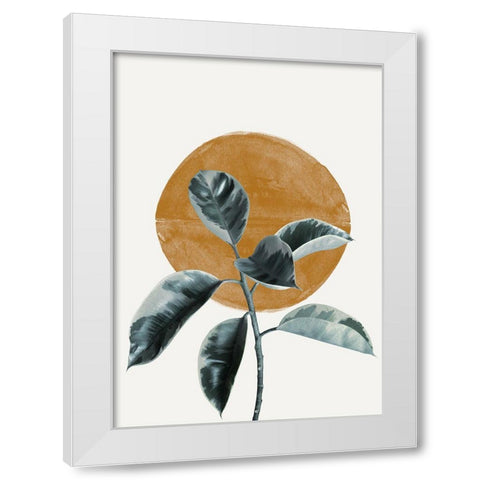 Sun and Ficus White Modern Wood Framed Art Print by The Miuus Studio