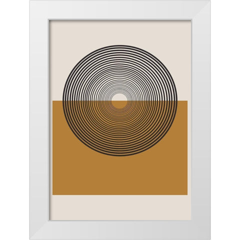 Retro Landscape White Modern Wood Framed Art Print by The Miuus Studio