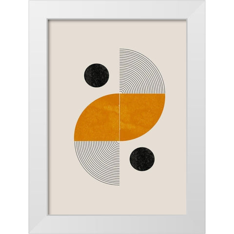 Retro Shape White Modern Wood Framed Art Print by The Miuus Studio