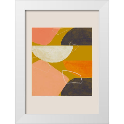Abstract Composition White Modern Wood Framed Art Print by The Miuus Studio