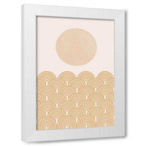 Retro Summer White Modern Wood Framed Art Print by The Miuus Studio