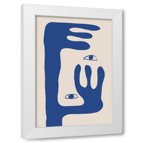 Abstract Face No1. White Modern Wood Framed Art Print by The Miuus Studio