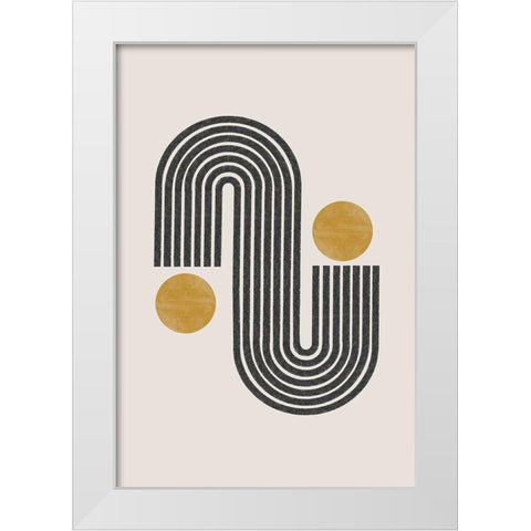 Mid Century White Modern Wood Framed Art Print by The Miuus Studio