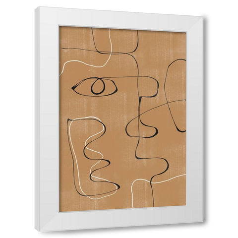 Abstract Face No3. White Modern Wood Framed Art Print by The Miuus Studio