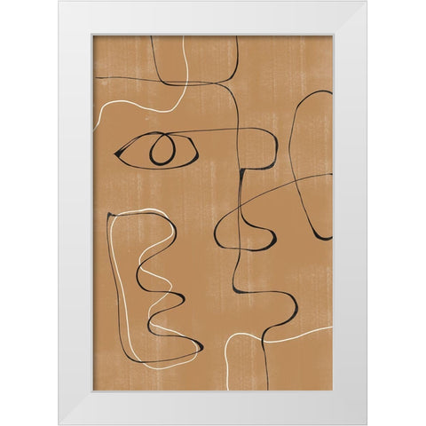 Abstract Face No3. White Modern Wood Framed Art Print by The Miuus Studio