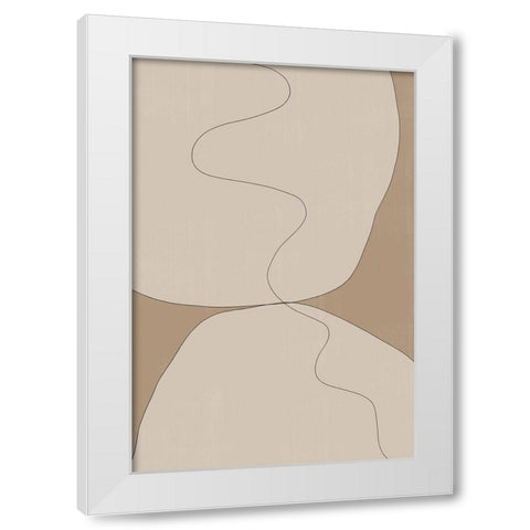 Beige Stones White Modern Wood Framed Art Print by The Miuus Studio