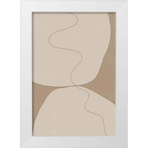 Beige Stones White Modern Wood Framed Art Print by The Miuus Studio