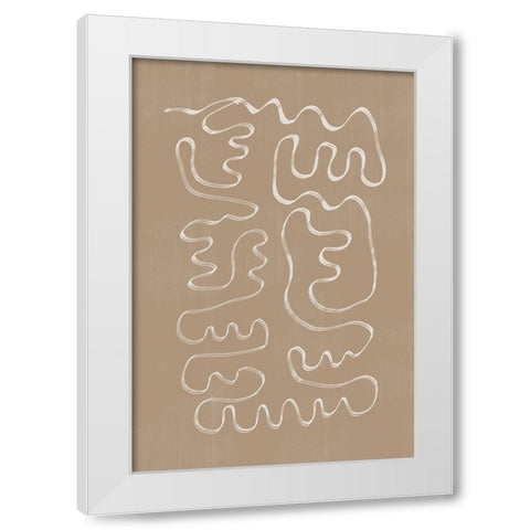 Abstract Lines No1. White Modern Wood Framed Art Print by The Miuus Studio