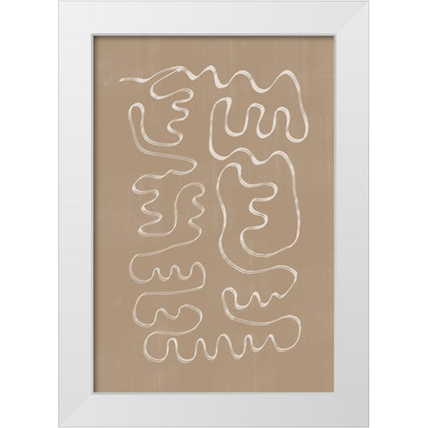 Abstract Lines No1. White Modern Wood Framed Art Print by The Miuus Studio