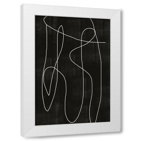 Abstract Line No2. White Modern Wood Framed Art Print by The Miuus Studio