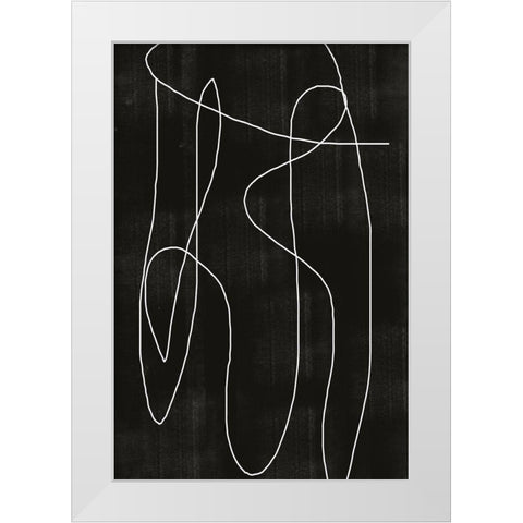 Abstract Line No2. White Modern Wood Framed Art Print by The Miuus Studio
