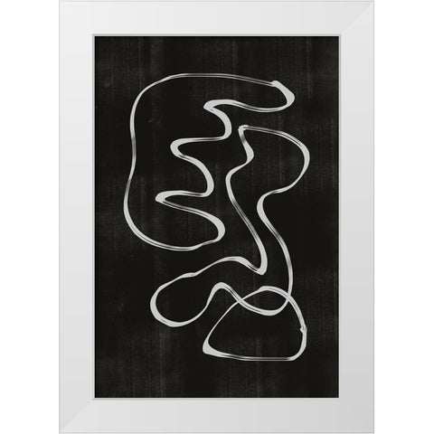 Abstract Line No3. White Modern Wood Framed Art Print by The Miuus Studio