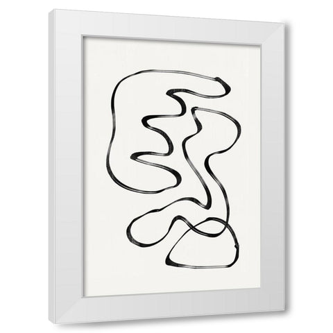 Abstract Line No4. White Modern Wood Framed Art Print by The Miuus Studio