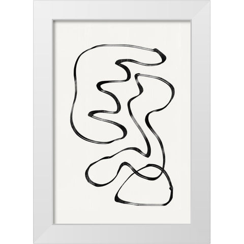 Abstract Line No4. White Modern Wood Framed Art Print by The Miuus Studio