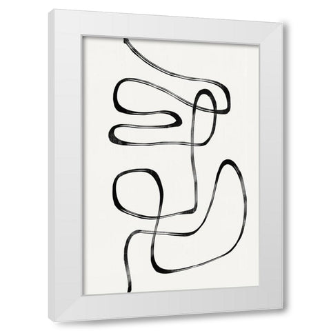 Abstract Line No5. White Modern Wood Framed Art Print by The Miuus Studio