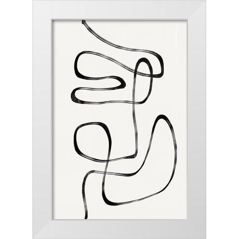 Abstract Line No5. White Modern Wood Framed Art Print by The Miuus Studio