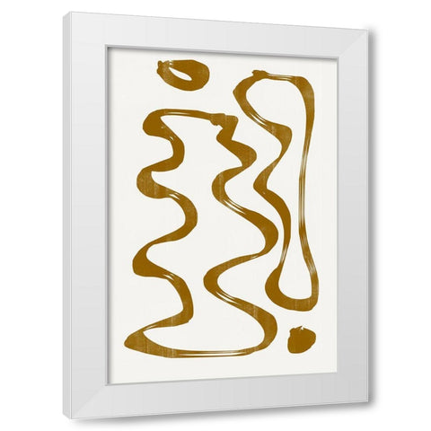 Abstract Line No7. White Modern Wood Framed Art Print by The Miuus Studio