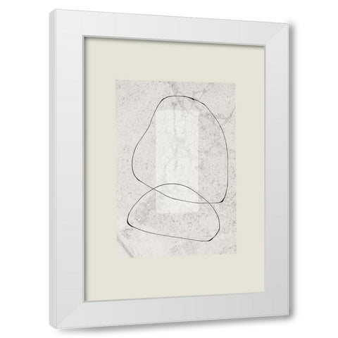 Composition IV White Modern Wood Framed Art Print by The Miuus Studio