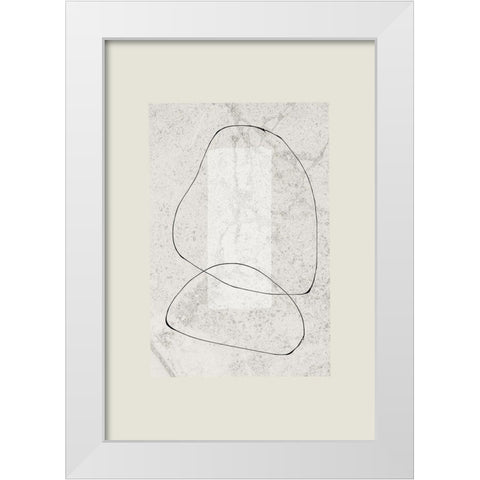 Composition IV White Modern Wood Framed Art Print by The Miuus Studio