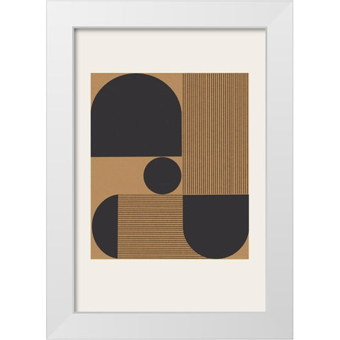 Composition VI White Modern Wood Framed Art Print by The Miuus Studio
