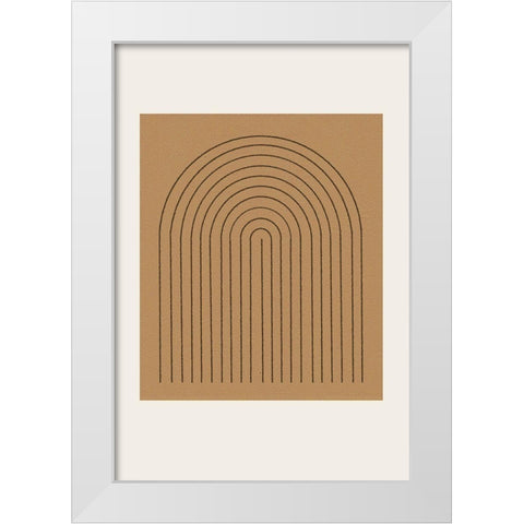 Composition V White Modern Wood Framed Art Print by The Miuus Studio
