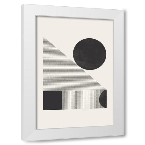 Composition IX White Modern Wood Framed Art Print by The Miuus Studio