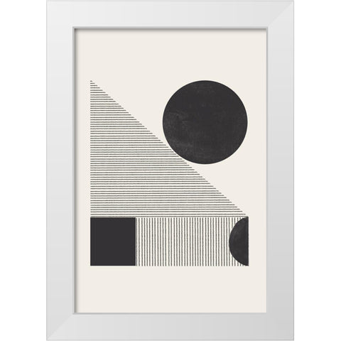 Composition IX White Modern Wood Framed Art Print by The Miuus Studio