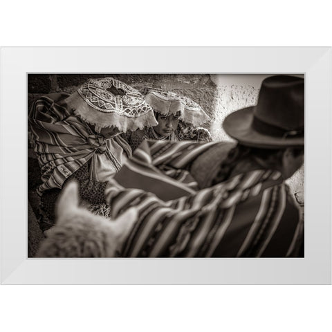 Cusco street White Modern Wood Framed Art Print by Morishige, Koji