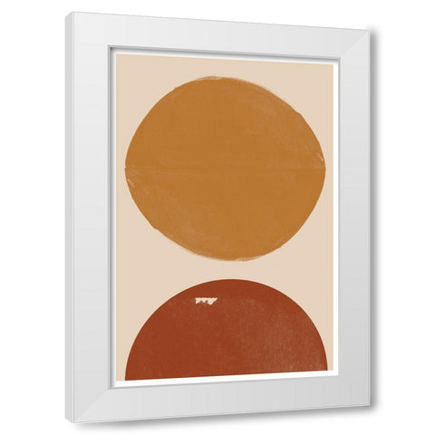Burn Orange Composition White Modern Wood Framed Art Print by The Miuus Studio