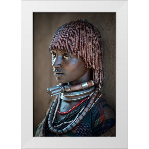 Hamar Woman White Modern Wood Framed Art Print by Cole, Trevor