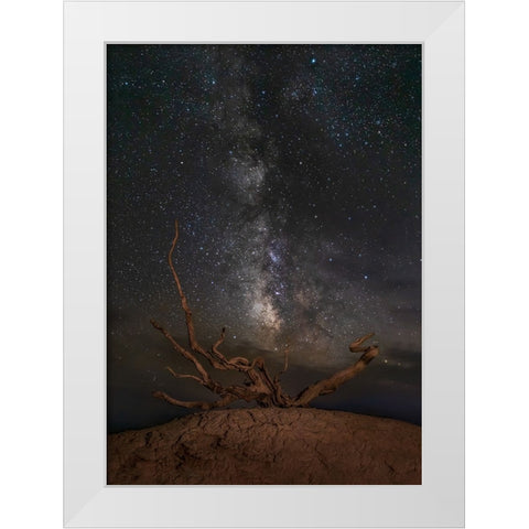 Gobi Desert Night White Modern Wood Framed Art Print by Yu Wu, Irene