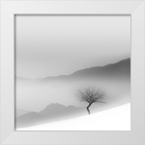 Cold White Modern Wood Framed Art Print by Nodeh, Mostafa