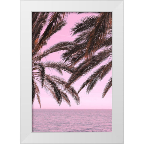 Palm Pink_001 White Modern Wood Framed Art Print by 1x Studio III