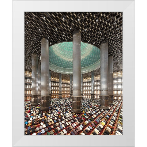 Prostration White Modern Wood Framed Art Print by Herliyanto, Gatot