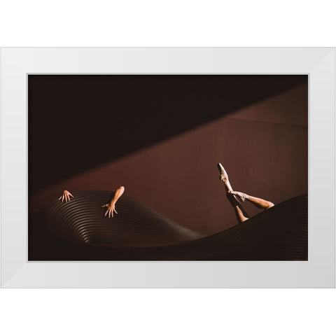 Where Is My Mind White Modern Wood Framed Art Print by Nitzan, Oshrit