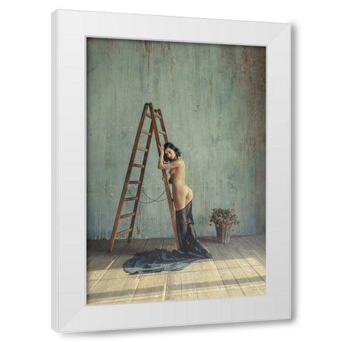 Belle Fleur White Modern Wood Framed Art Print by InTheMoment