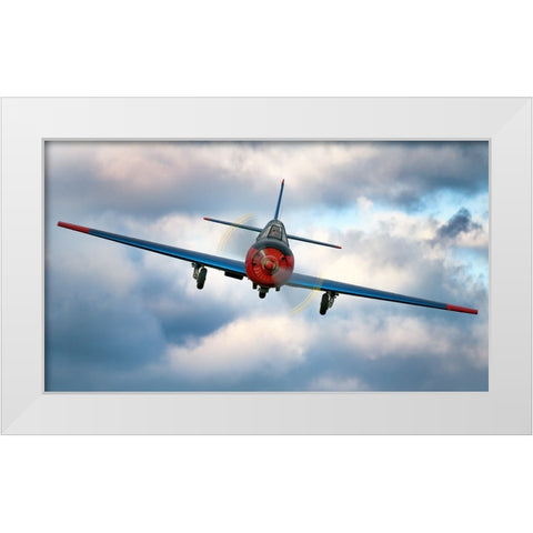 Flying in clouds White Modern Wood Framed Art Print by Wrobel, Piotr